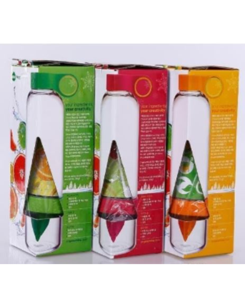 Plastic Bottle with Bottom Lemon Squeezer Red