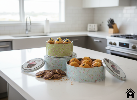Charming Floral Tin Containers