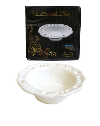 6pcs Round Bowls Embossed 14cm