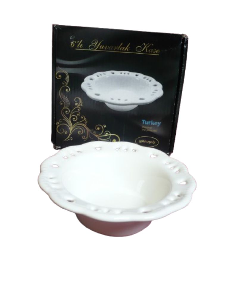 6pcs Round Bowls Embossed 14cm