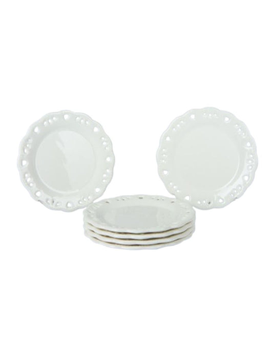6pcs Round Plates Embossed 19cm