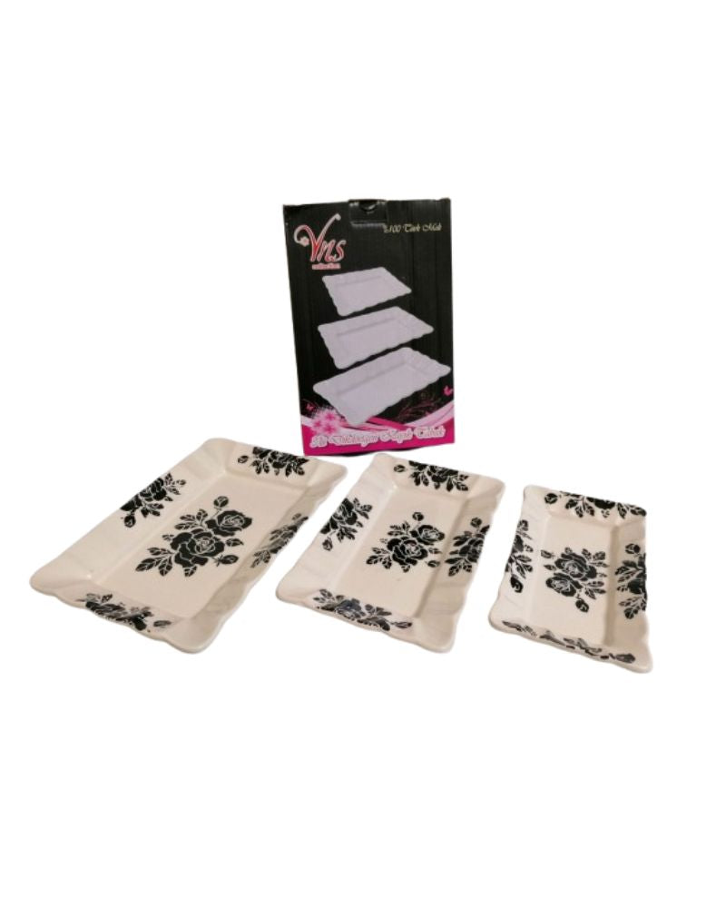 3 pieces Rectangular Embossed