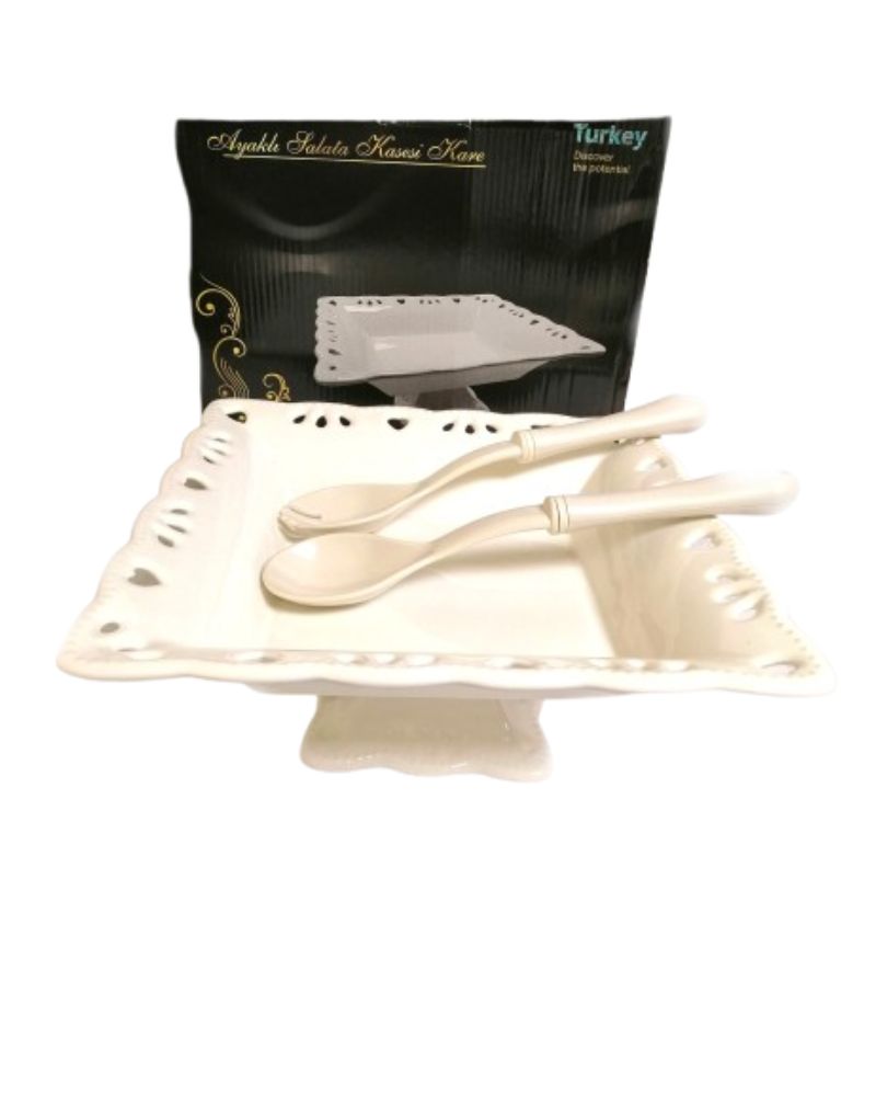 26cm Deep Square Stand Plate Embossed