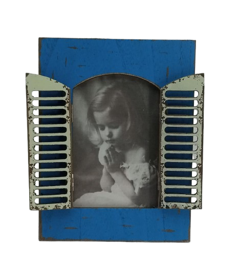 Vintage Window Wooden Frame Blue