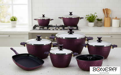 Bonera Valentino 10 Pcs Set Bordeux with Cake