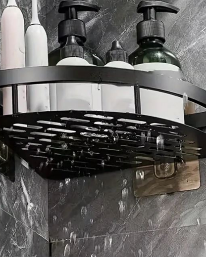 Reinhaus Black Corner Bathroom Racks Aluminium Alloy 2 pieces 27.5x20.5x5cm