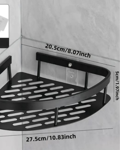 Reinhaus Black Corner Bathroom Racks Aluminium Alloy 2 pieces 27.5x20.5x5cm