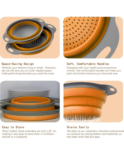 Reinhaus Orange Retractable Big  strainer 29.5*23.5*9.5cm