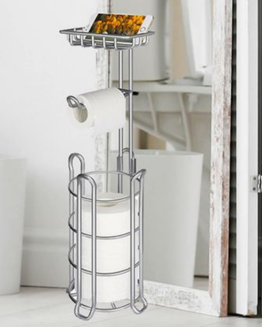 Reinhaus Chrome Toilet Paper Stand with Reserve and Plate 17*60cm b/6
