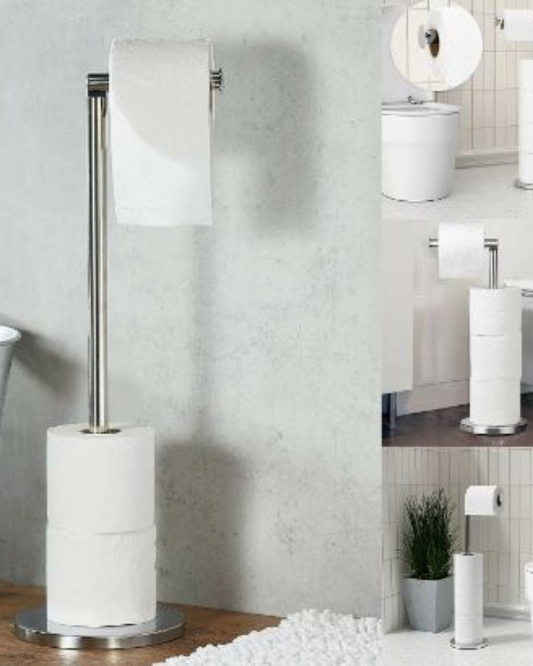 Reinhaus Stainless Steel 201 Toilet Paper Stand (Rolls Reserve in tube) 17*17*55cm b/20