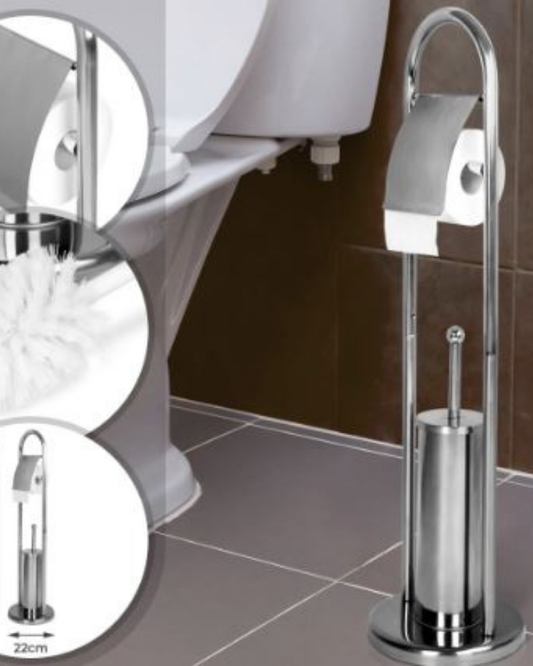 Reinhaus Stainless Steel 201 Toilet Paper Stand with Toilet Brush 18*65.5cm b/6