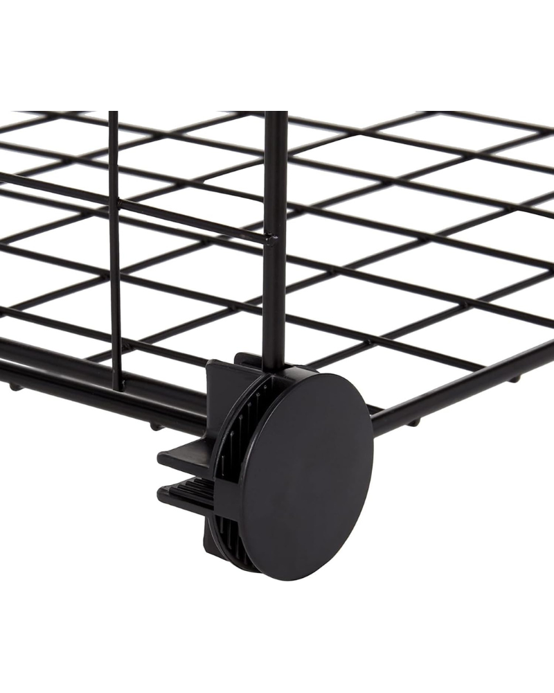4 Cube Storage Organizer - Wire Grid Closet and Shelves, Stackable, Black 14"x14"x14"