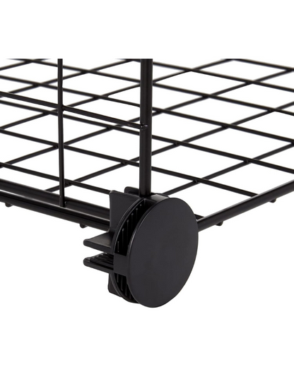 4 Cube Storage Organizer - Wire Grid Closet and Shelves, Stackable, Black 14"x14"x14"