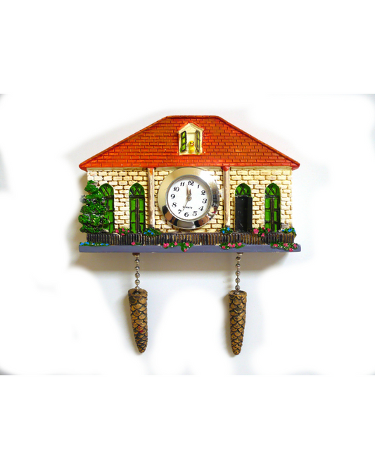 Cuckoo Fridge Magnet with real clock Green Window