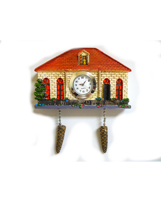 Cuckoo Fridge Magnet with real clock Red Window