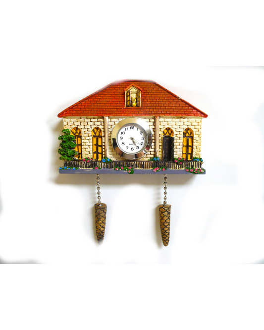 Cuckoo Fridge Magnet with real clock Yellow window