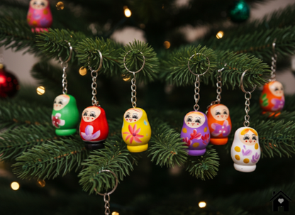 Colorful Miniature Matryoshka Dolls Keychain Set