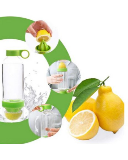 Plastic Bottle with Bottom Lemon Squeezer Green