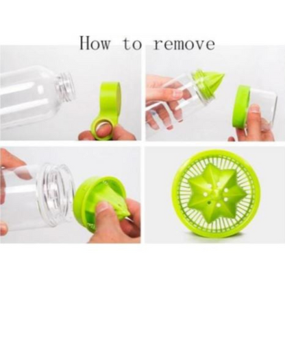 Plastic Bottle with Bottom Lemon Squeezer Green