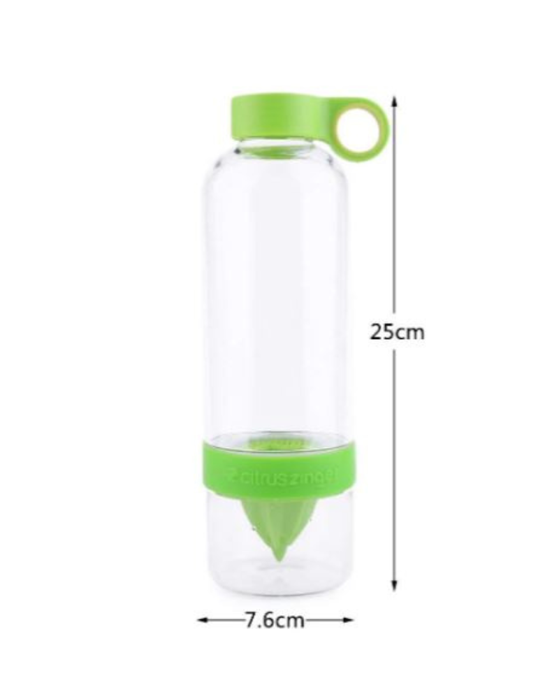 Plastic Bottle with Bottom Lemon Squeezer Green