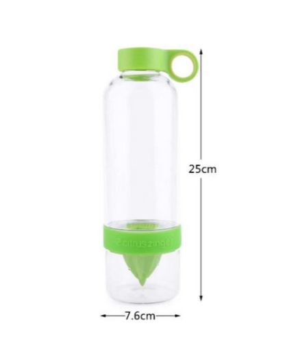 Plastic Bottle with Bottom Lemon Squeezer Green