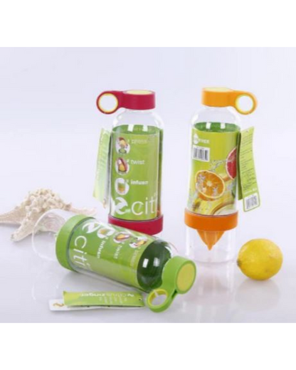 Plastic Bottle with Bottom Lemon Squeezer Green