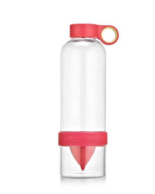 Plastic Bottle with Bottom Lemon Squeezer Red