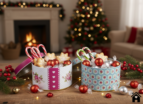 Decorative Cookie & Candy Storage Gift Box with Lid