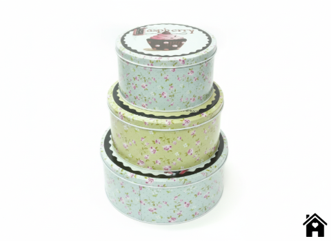 Charming Floral Tin Containers