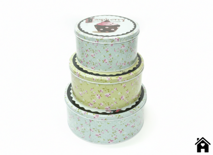 Charming Floral Tin Containers