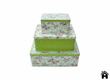 Elegant Floral-Themed Stacking Boxes