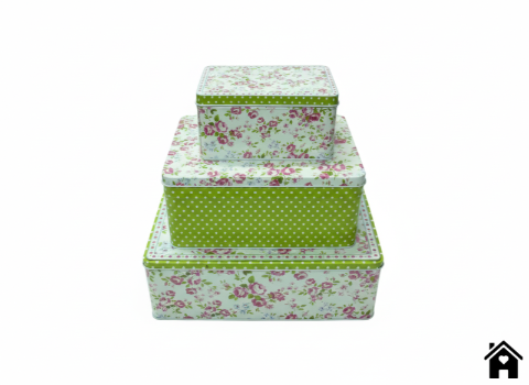 Elegant Floral-Themed Stacking Boxes