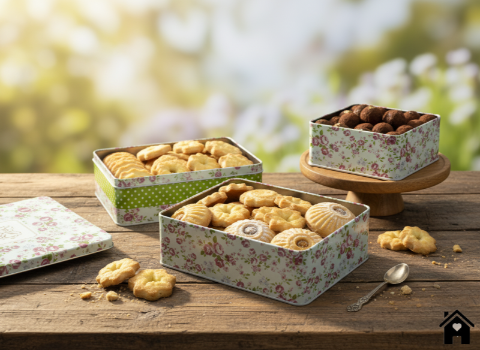 Elegant Floral-Themed Stacking Boxes