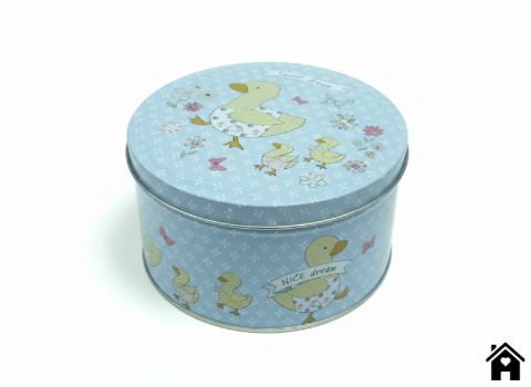 Tin Storage Box Blue Duck