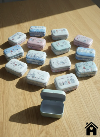 Charming Coastal-Themed Decorative Tins