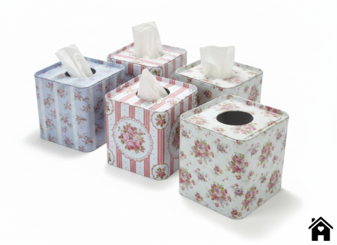 Elegant Floral Tissue Box Cover