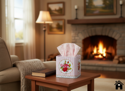 Elegant Floral Tissue Box Cover
