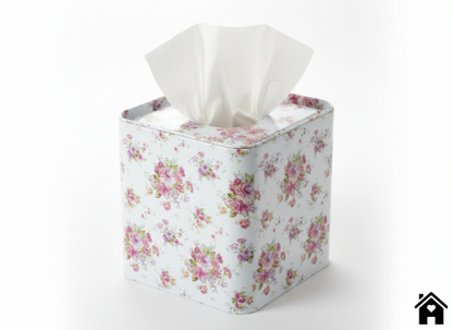 Floral Tissue Box with Rounded Edges