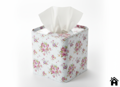 Floral Tissue Box with Rounded Edges