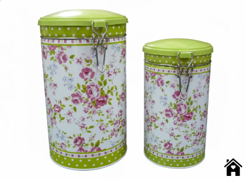 Charming Floral Metal Storage Containers