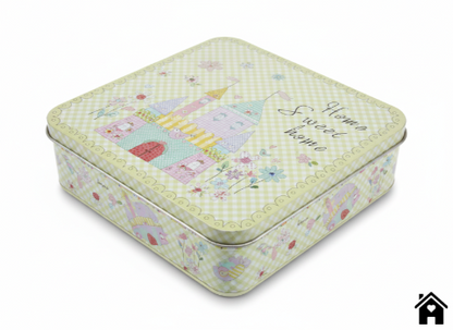 Charming Gingham Castle Tin Box