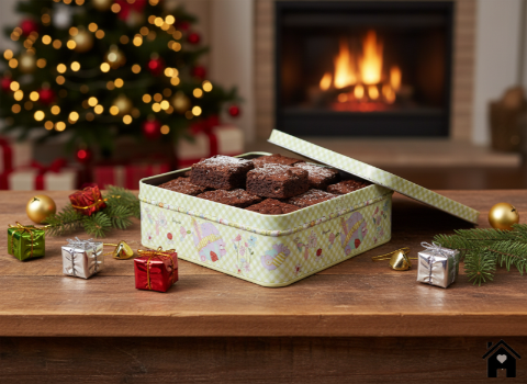 Charming Gingham Castle Tin Box