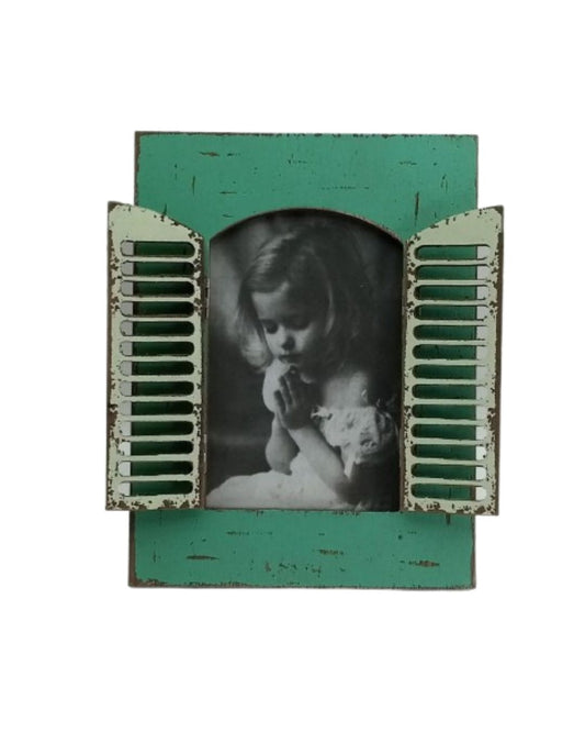 Vintage Window Wooden Frame Green